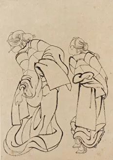 Images Dated 23rd August 2021: Two women, late 18th-early 19th century. Creator: Hokusai