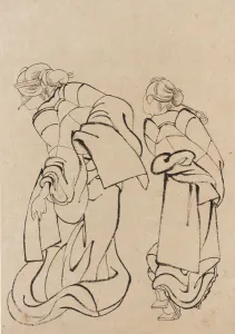Images Dated 23rd August 2021: Two women, late 18th-early 19th century. Creator: Hokusai