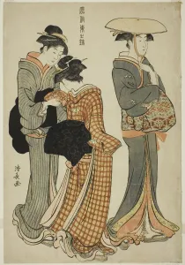Two Women and a Maid, from the series A Brocade of Eastern Manners (Fuzoku... c)