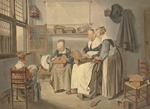 Brekelenkam Quiringh Van Prints: Women making lace, (1800?). Creator: Unknown