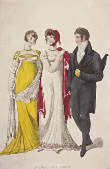 Anon Anon Anonymous Gallery: Two women and a man wearing full evening dress, c1810. Artist: W Read