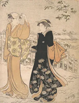 Two Women on Matsuchi Hill Edo, ca. 1784. Creator: Torii Kiyonaga Two Women on Matsuchi Hill Edo, ca. 1784. Creator: Torii Kiyonaga