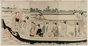 Women in a Pleasure Boat on the Sumida River, early 1790s. Creator: Ch?bunsai Eishi (Japanese