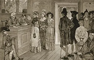 Women at the Polls in New Jersey in the Good Old TImes, from Harpers Weekly, pub Women at the Polls in New Jersey in the Good Old TImes, from Harpers Weekly, pub