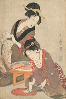 Daikon Gallery: Women Preparing Sashimi, 1806-20. Creator: Kitagawa Utamaro