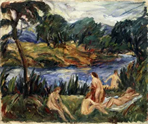 Sunbathing Prints: Women at the River, 19th or early 20th century. Artist: Gustave Colin