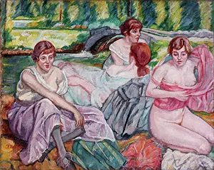 At The Water Prints: Women on the riverbank. Creator: Iturrino, Francisco (1864-1924)