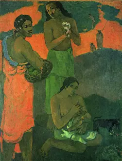 Shore Prints: Women on the Seashore (Motherhood), 1899. Creator: Paul Gauguin