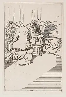 Modernism Prints: Women Seated, c1930s. Creator: Therese Lessore