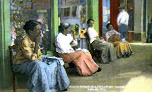 Lottery Collection: Women selling lottery tickets, Panama City, Panama, c1920s