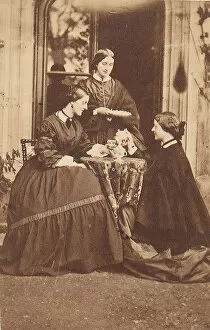 Afternoon Tea Gallery: Three Women at Tea, 1860s. Creator: Unknown