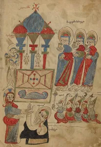 Descent Into Limbo Prints: The Women at the Tomb: The Descent into Limbo; Gospel Book, 1386. Creator: Unknown