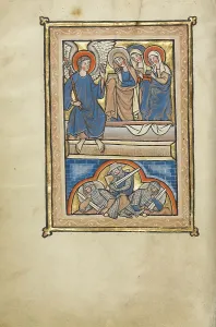 The Women at the Tomb; Psalter, mid-1200s. Creator: Unknown