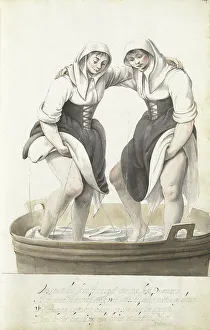 Washerwoman Prints: Two women treading laundry, c.1652-c.1653. Creator: Gesina ter Borch