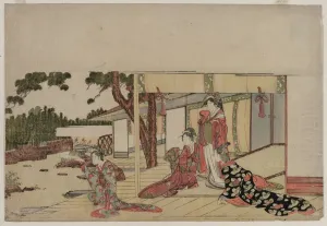 Women on a Veranda, c. 1800. Creator: Hishikawa Sori III (Japanese)
