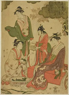 Women Viewing Cherry Blossoms, c. 1793. Creator: Hosoda Eishi
