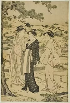 Toshinen Collection: Women Visiting an Inari Shrine, c. 1780 / 1801. Creator: Katsukawa Shuncho