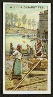 Women washing the precious metal platinum from alluvial gravels, Urals, Russia, 1916