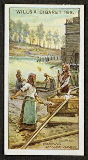 Metal Industry Prints: Women washing the precious metal platinum from alluvial gravels, Urals, Russia, 1916