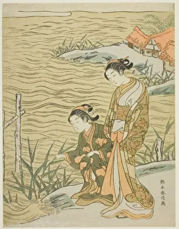 Bending Down Prints: Two Women at the Waterside, c. 1766 / 67. Creator: Suzuki Harunobu