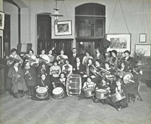 Marylebone Prints: Womens brass band, Cosway Street Evening Institute for Women, London, 1914