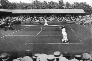 Tennis Court Prints: A womens final at the old Wimbledon, 1905