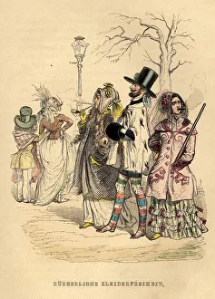 Grandville Prints: Womens Freedom of Dress, 1840s. Artist: Grandville, Jean-Jacques (1803-1847)