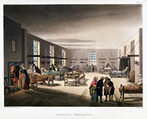 Middlesex Hospital Prints: Womens ward in the Middlesex Hospital, London, 1808-1811. Artist: Thomas Rowlandson