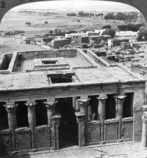 The wonderfully preserved temple at Edfu, Egypt, 1905.Artist: Underwood & Underwood