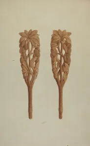 Allen Eldon Prints: Wood Carving, 1935/1942. Creator: Eldon Allen