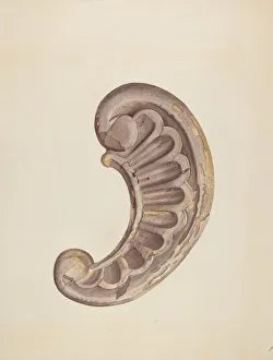 Wood Carving - Scroll, c. 1939. Creator: Harry King