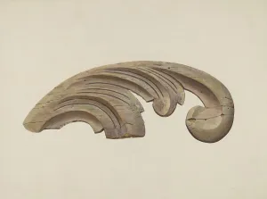 Clayton Clements Prints: Wood Carving - Scroll, c. 1939. Creator: Clements Clayton