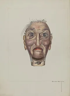 Humorous Prints: Wood Chopper Puppet, c. 1937. Creator: Bertha Semple