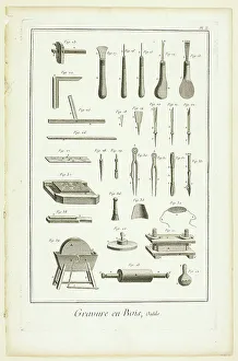 Chisel Prints: Wood Engraving, Tools, from Encyclopédie, 1762/77. Creator: A. J. Defehrt