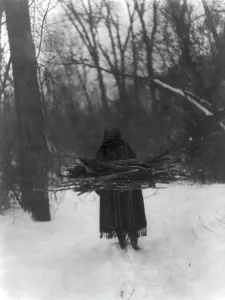 Subsistence Prints: The wood gatherer-Sioux, c1908. Creator: Edward Sheriff Curtis
