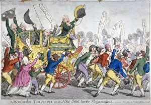 Sir Francis Gallery: A Wood-in Triumph, or a New Idol for the Ragamuffins, 1809. Artist: C Williams