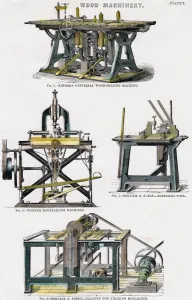 Woodwork Prints: Wood machinery, 19th century