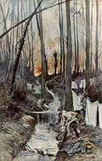 In the wood of Roucy (Aisne), 15 April 1917, (1926).Artist: Francois Flameng