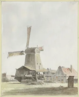 Sawmill Prints: Wood sawmill, 1845. Creator: Hendrik Abraham Klinkhamer