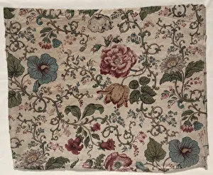 Woodblock Printed Chintz Fragment, 1833. Creator: Bannister Hall (British)
