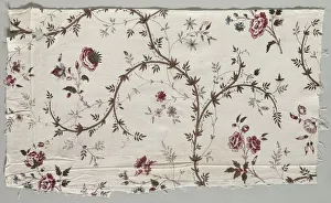 Late 18th Century Prints: Woodblock Printed Cotton Fragment, 1785. Creator: Unknown