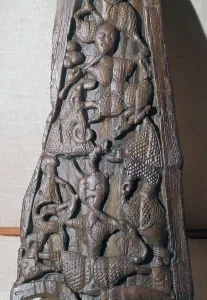 Wood Carving Prints: Detail of woodcarving from a Viking sledge, 9th century