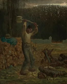 Chopping Collection: The Woodchopper, 1858 / 66. Creator: Jean Francois Millet