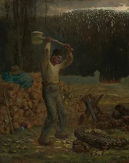 Chopping Prints: The Woodchopper, 1858 / 66. Creator: Jean Francois Millet