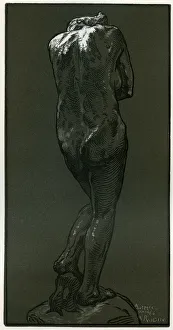 Head Bowed Prints: A woodcut after a statue by Rodin, 1898. Artist: Auguste Lepere