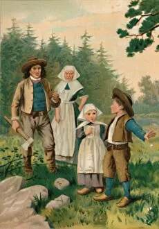 Wehnert Gallery: The Woodcutter and his Children, 1901. Artist: Edward Henry Wehnert