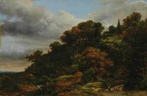 Ruisdael Jacob Isaacksz Van Prints: A wooded hill, 1648-1682. Creator: Jacob van Ruisdael