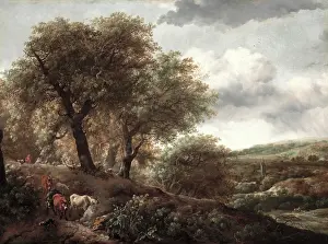 Herdsman Prints: Wooded Hillside with Cattle, c1650 or 1655. Creator: Unknown