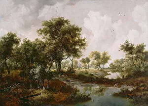 Los Angeles Collection: A Wooded Landscape, 1667. Artist: Hobbema, Meindert (1638-1709)