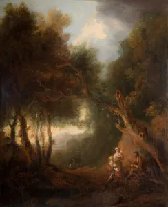 Gainsborough Prints: A Wooded Landscape, Autumn Evening, probably c. 1800. Creator: Unknown